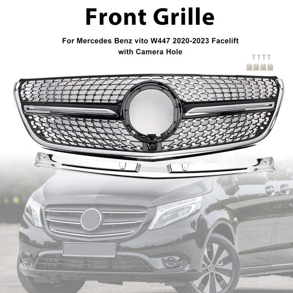 Mercedes Bnez Vito / Metris W447 2020-2023 Diamond Grill Front Bumper Chrome Grille