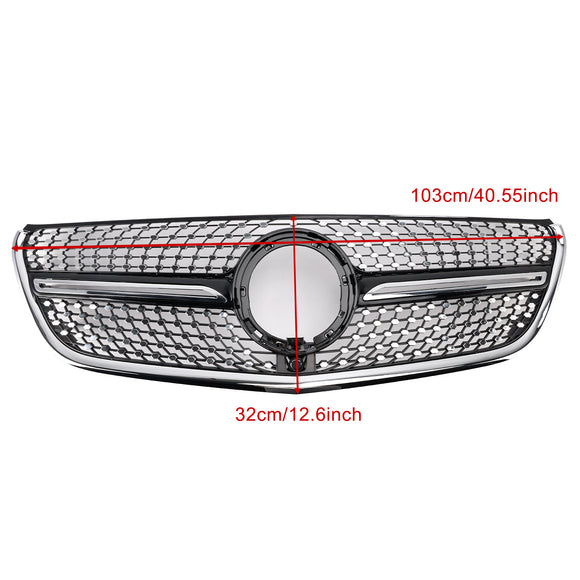 Mercedes Bnez Vito / Metris W447 2020-2023 Diamond Grill Front Bumper Chrome Grille