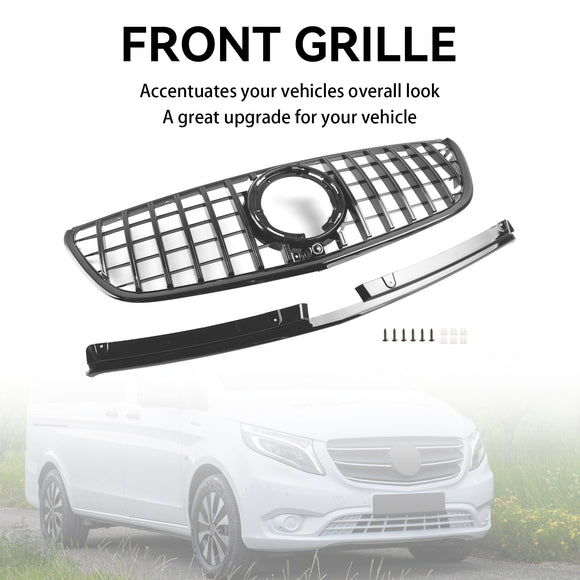 Mercedes Bnez Vito / Metris W447 Front Grill 2020-2023 Upper Bumper Black / Chrome Grille