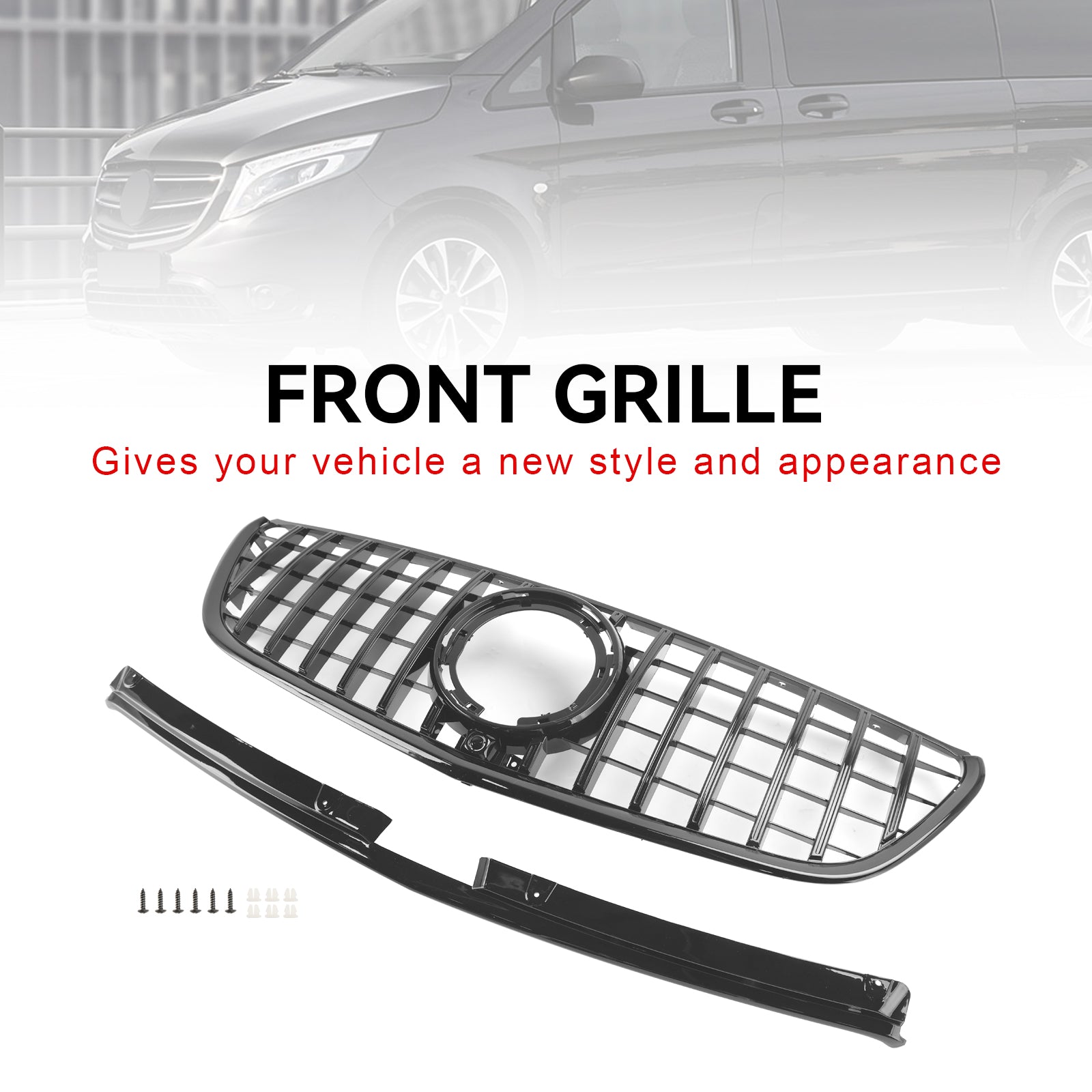 2020-2023 Mercedes Benz vito W447 111CDI 114CDI 116CDI 119CDI Facelift Black Front Grill GT Style Grille