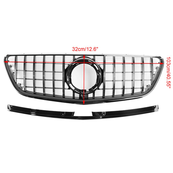 Mercedes Bnez Vito / Metris W447 Front Grill 2020-2023 Upper Bumper Black / Chrome Grille
