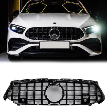 Mercedes-Benz Classe A W177 Calandre de pare-chocs avant style GTR 2023-2025, noir brillant