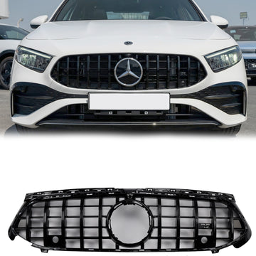 Mercedes Benz A-Class W177 2023-2025 GTR Style Grill Glossy Black Front Bumper Replacement Grille