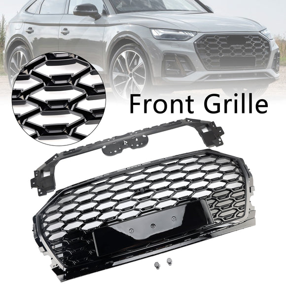 2021-2025 Audi Q5 / SQ5 RSQ5 Style Grille Front Bumper Honeycomb Mesh Black Grill