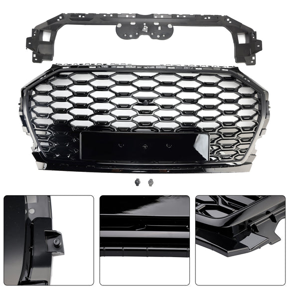 2021-2025 Audi Q5 / SQ5 RSQ5 Style Grille Front Bumper Honeycomb Mesh Black Grill