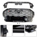 2021-2025 Audi Q5/SQ5 RSQ5 griglia stile paraurti anteriore maglia a nido d'ape griglia nera con anello emblema-3