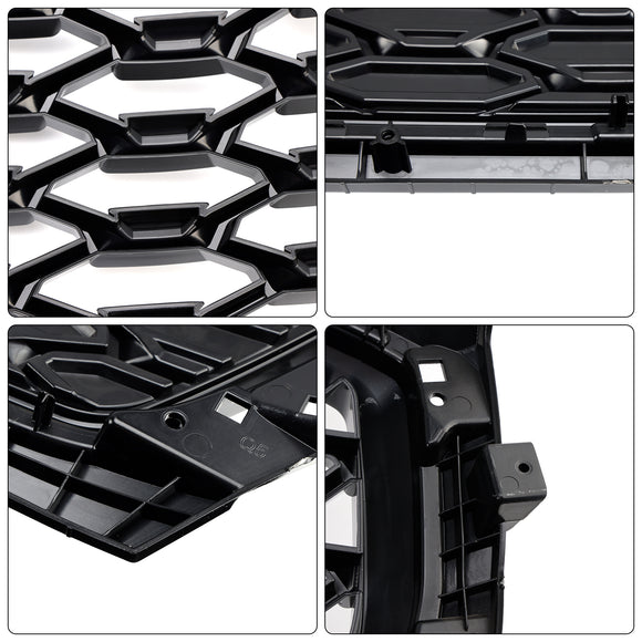 2021-2025 Audi Q5/SQ5 RSQ5 griglia stile paraurti anteriore maglia a nido d'ape griglia nera con anello emblema