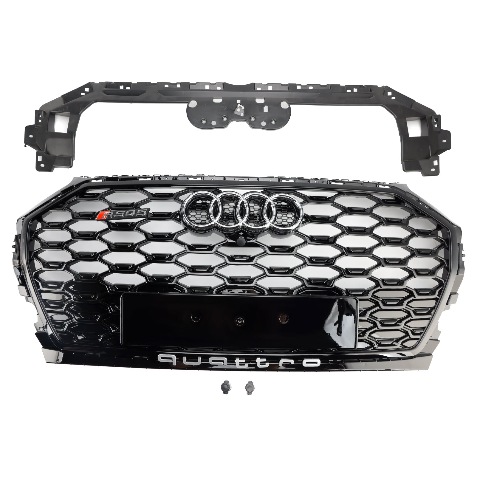 Parrilla delantera tipo panal estilo RS para Audi Q5 Sline 2021-2025 & Cubierta de luz antiniebla