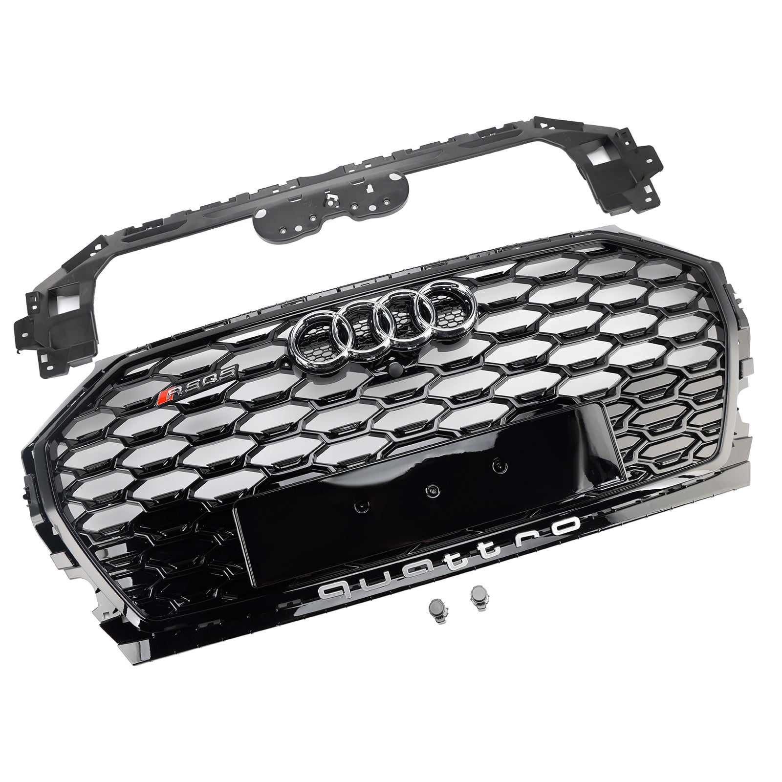Parrilla delantera tipo panal estilo RS para Audi Q5 Sline 2021-2025 & Cubierta de luz antiniebla