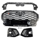 Audi Q5 Sline 2021-2025 RS-stijl voorbumpergrille honingraatgrille & Mistlampafdekking-1