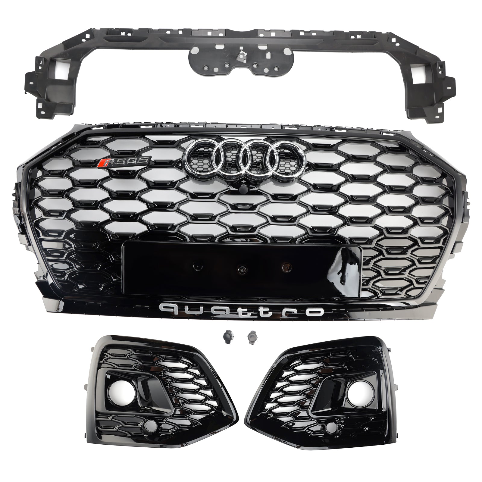 Audi Q5 Sline 2021-2025 RS Style Front Bumper Grille Honeycomb Grill & Fog Light Cover