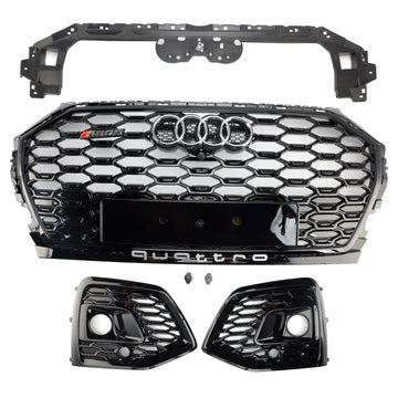 Audi Q5 Sline 2021-2025 RS-stijl voorbumpergrille honingraatgrille & Mistlampafdekking