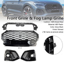 Audi Q5 Sline / SQ5 2021-2025 RS Style Front Bumper Grille Honeycomb Grill & Fog Light Grille-3