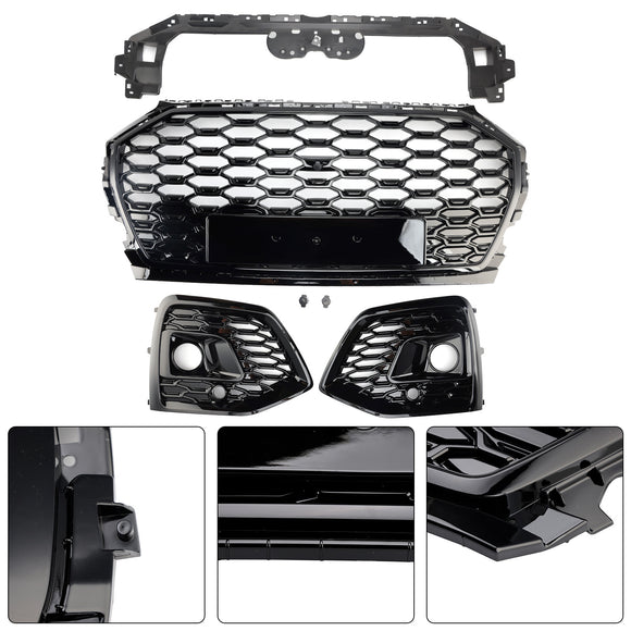 Audi Q5 Sline / SQ5 2021-2025 RS Style Front Bumper Grille Honeycomb Grill & Fog Light Grille