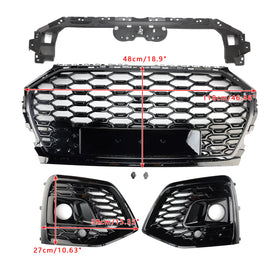 Audi Q5 S Line/SQ5 2021-2025 RS estilo grade de pára-choque dianteiro grade de favo de mel<tEMP>grade de farol de neblina - 0