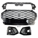Audi Q5 Sline / SQ5 2021-2025 RS Style Front Bumper Grille Honeycomb Grill & Fog Light Grille-9