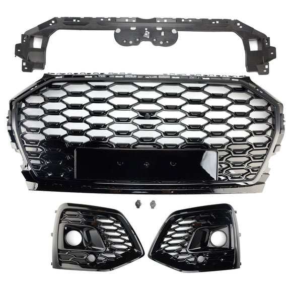 Audi Q5 Sline / SQ5 2021-2025 RS Style Front Bumper Grille Honeycomb Grill & Fog Light Grille