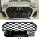 Audi Q5/Q5 Sline/SQ5 2021-2024 hunajakenno etusäleikkö ylempi puskurin vaihto Musta RS Style Grill-4