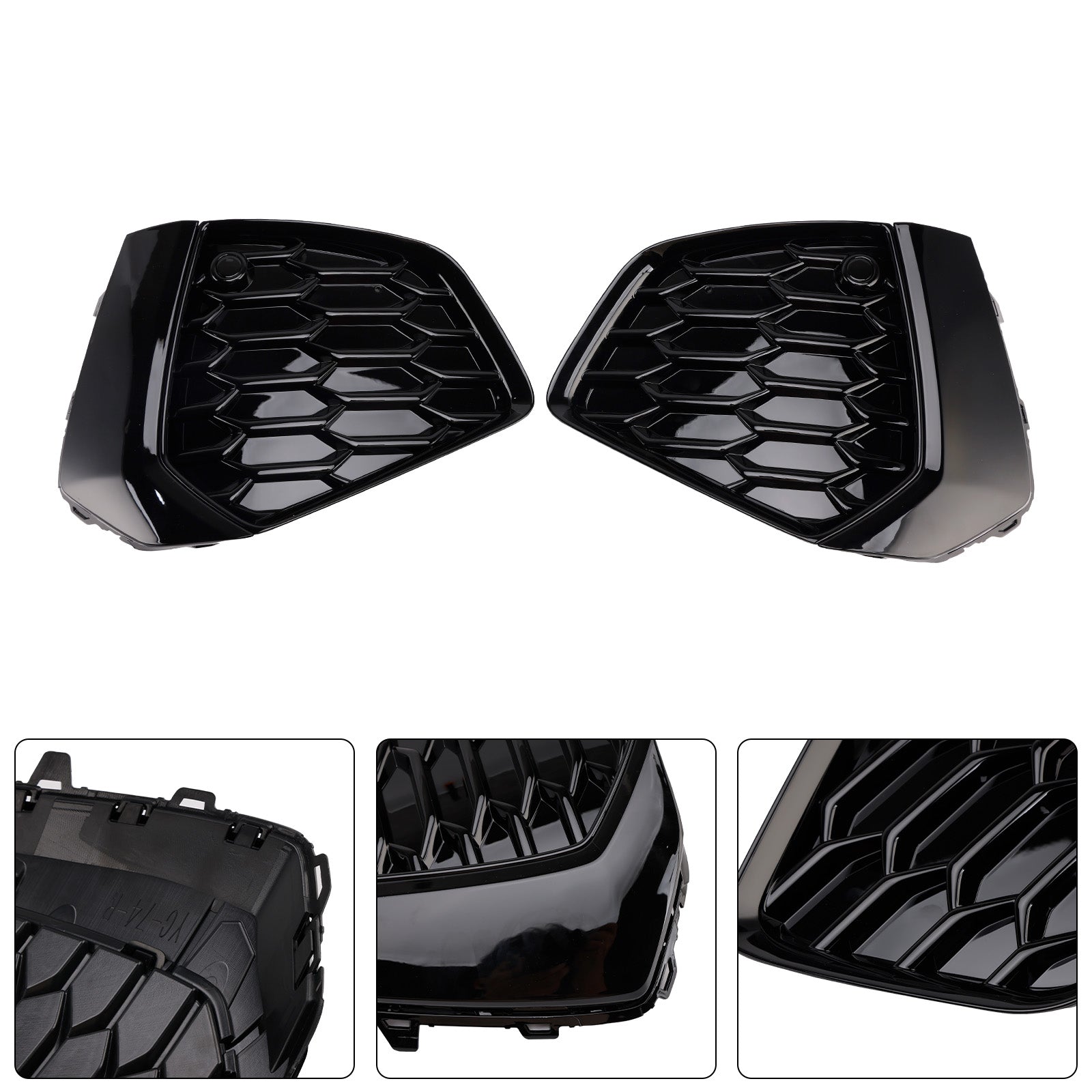 Audi A3 S-line / S3 8Y 2021-2023 Front Lower Grill Fog Light Grill Glossy Black Cover 8YG807671A 8YG807672A