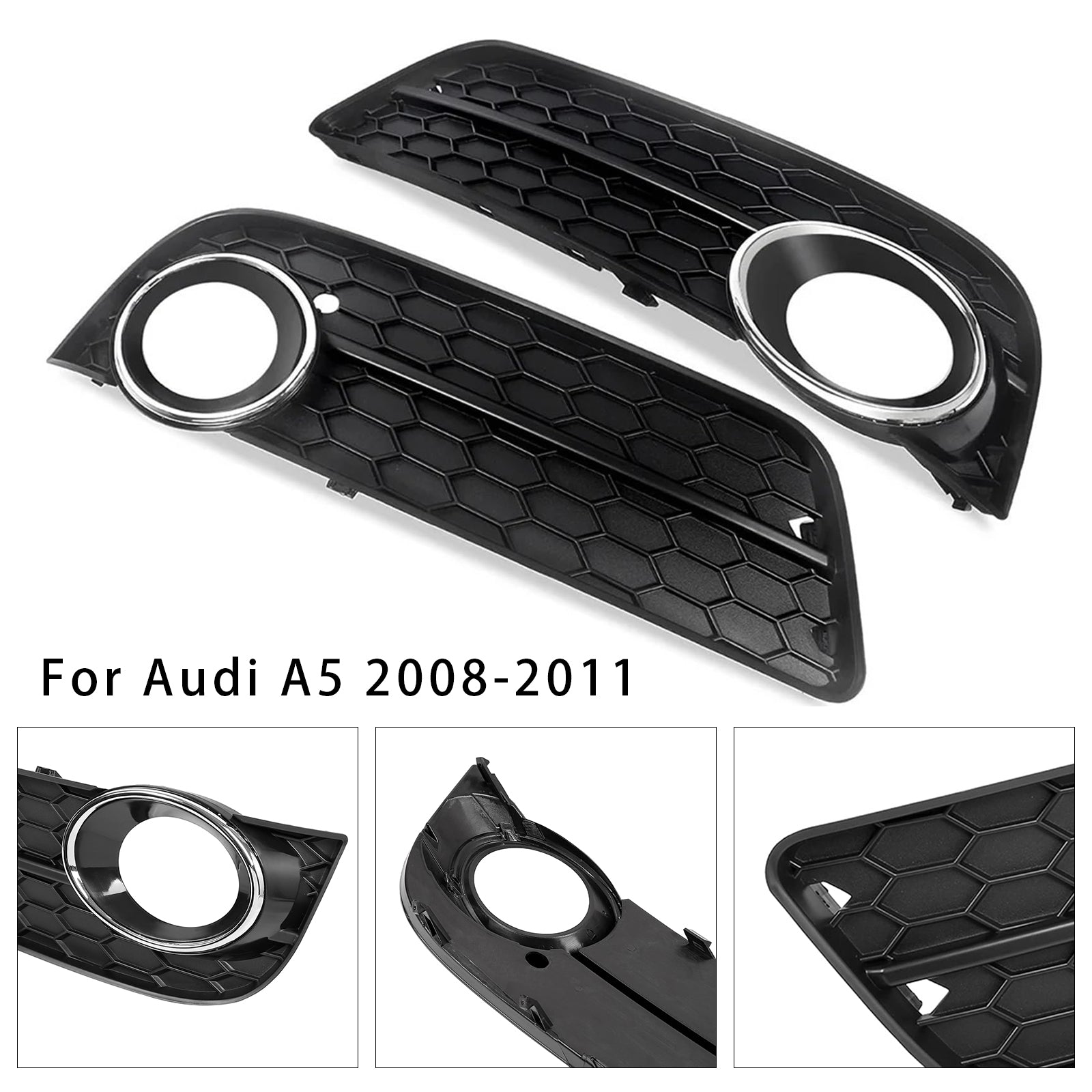 Audi 2007–2011 A5 Standart Style 1522024 Paar Waben-Nebelscheinwerfer-Abdeckungsgrill