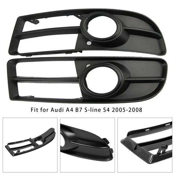 2005-2008 audi a4 s-line/s4 b7 favo de mel grade de luz de nevoeiro amortecedor dianteiro inferior grill preto capa 8e0807681f 8e0807682f