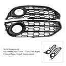 2010-2015 Audi A4 Allroad Honeycomb Fog Grille Grill Front Bumper Lower Cover Black Grill 8K0807681H 8K0807682H-11