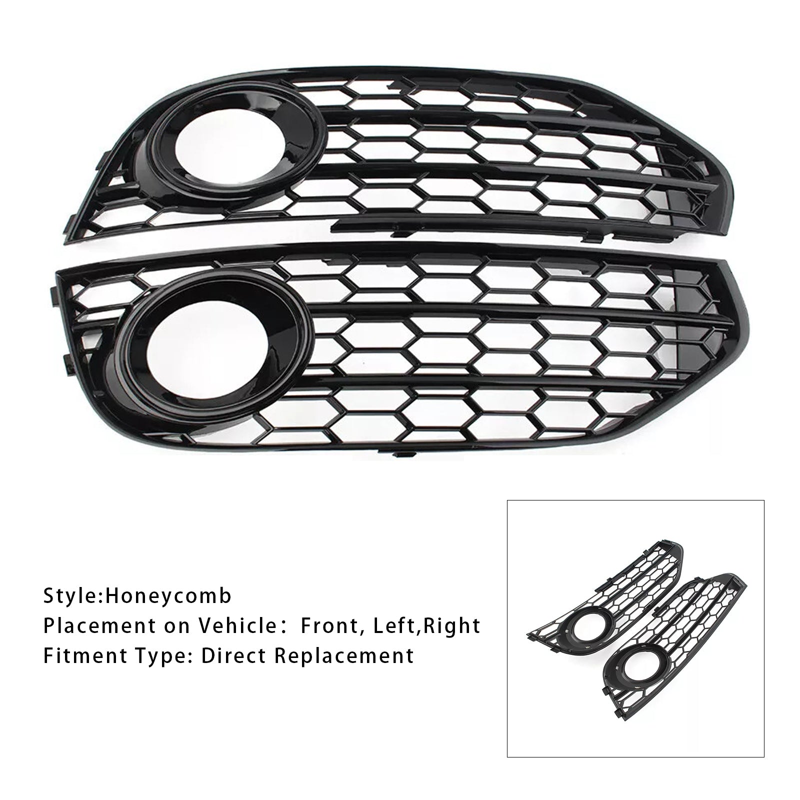 2010-2015 Audi A4 Allroad nid d'abeille calandre antibrouillard pare-chocs avant couvercle inférieur gril noir 8K0807681H 8K0807682H