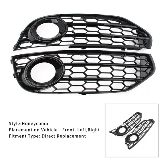 2010-2015 Audi A4 Allroad Honeycomb Fog Grille Grill Front Bumper Lower Cover Black Grill 8K0807681H 8K0807682H