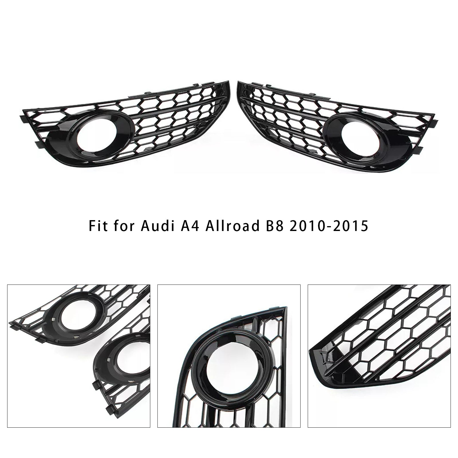 2010-2015 Audi A4 Allroad nid d'abeille calandre antibrouillard pare-chocs avant couvercle inférieur gril noir 8K0807681H 8K0807682H