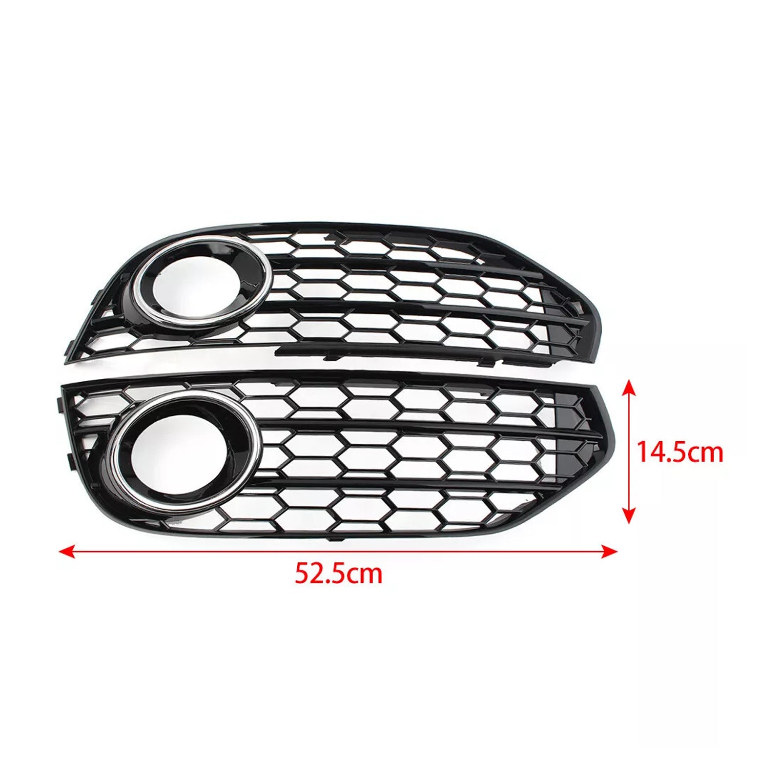 Front Bumper Honeycomb Fog Grille Cover For Audi A4 Allroad B8 2010-2015 Chrome