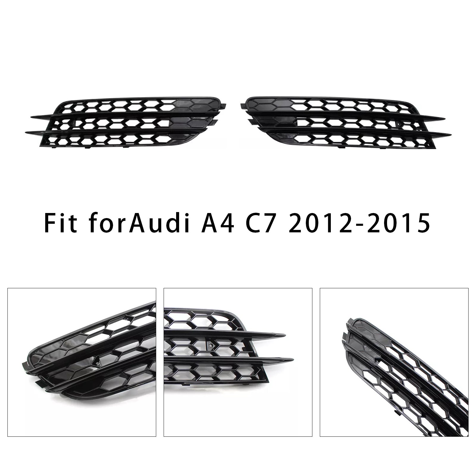 Audi 2012-2015 A6 C7 2 piezas cubierta de luz antiniebla delantera bisel parachoques rejilla