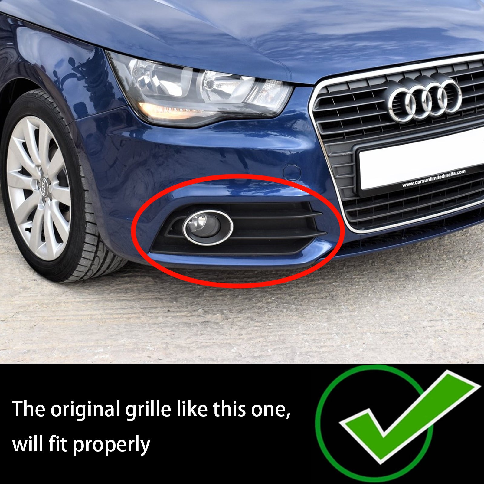 Audi A1 8X 2010-2014 Griglia fendinebbia paraurti anteriore a nido d'ape nera Griglia di copertura inferiore 8X0807681A 8X0807682A - 0
