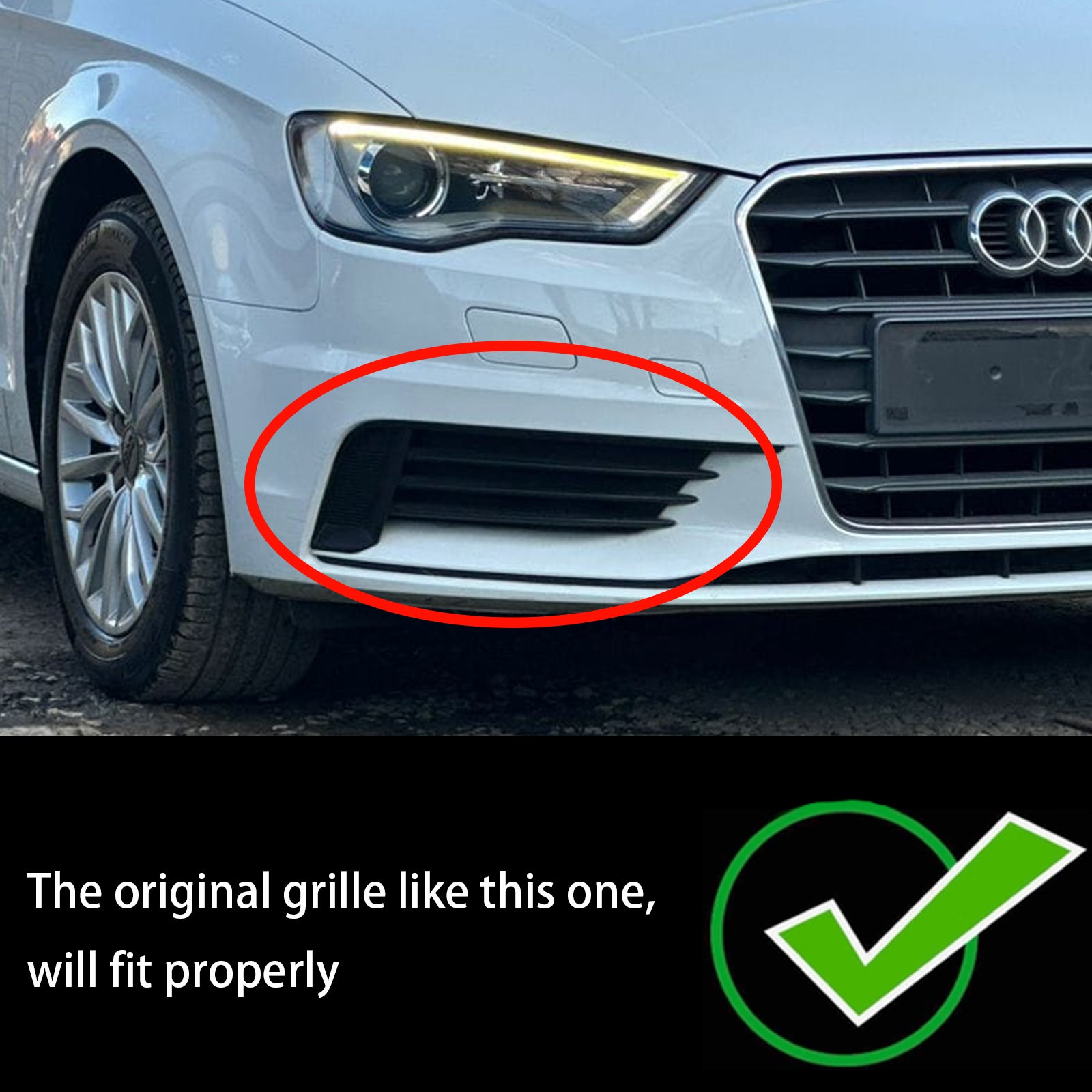 2013-2016 Audi A3 8V 2 paia griglia inferiore paraurti anteriore copertura fendinebbia 8V5807681 8V5807682 - 0
