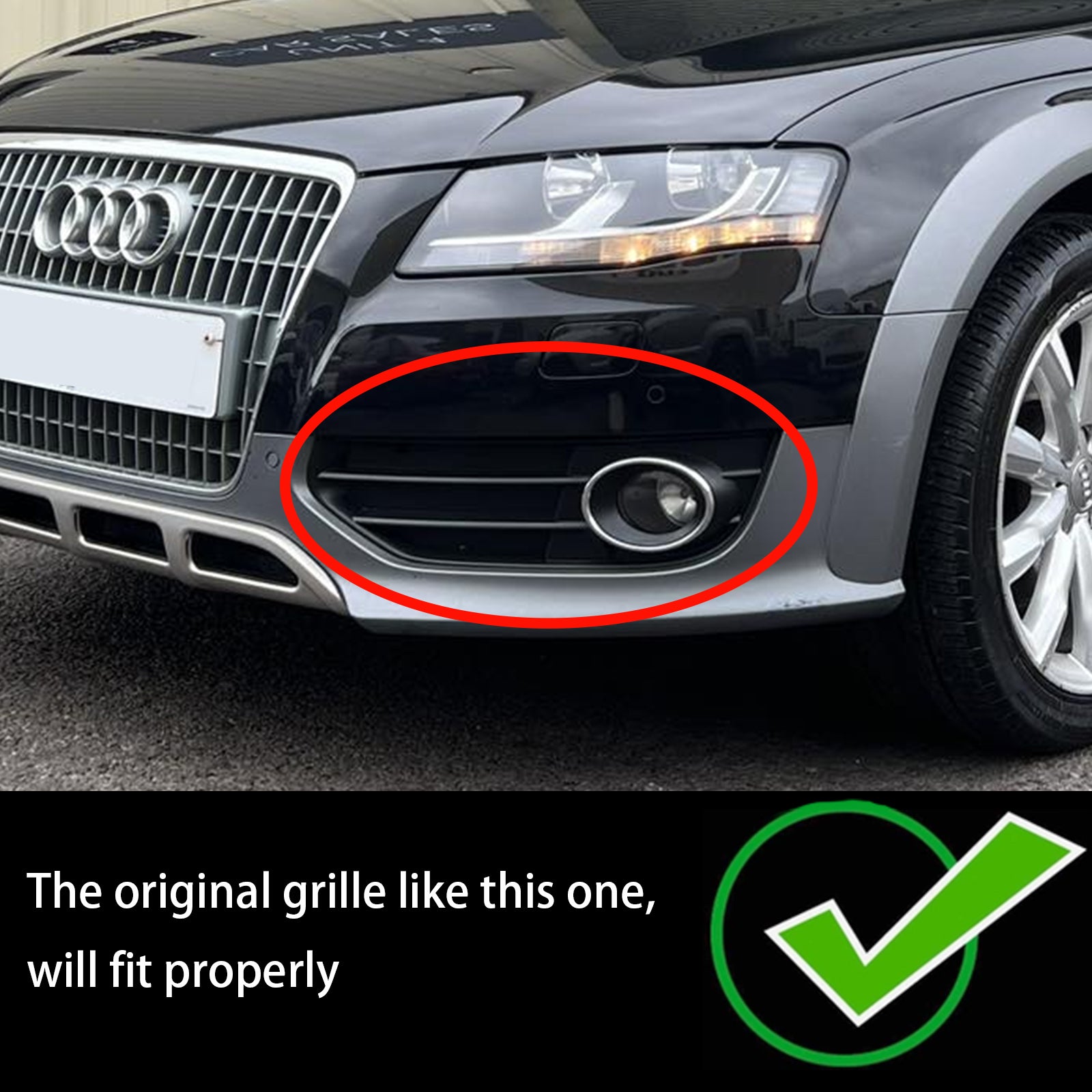 Front Bumper Honeycomb Fog Grille Cover For Audi A4 Allroad B8 2010-2015 Chrome - 0