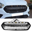 2018–2023 Ford Transit Custom Raptor Style Grill Mattschwarzer Frontstoßstangengrill mit 3 LEDs-2