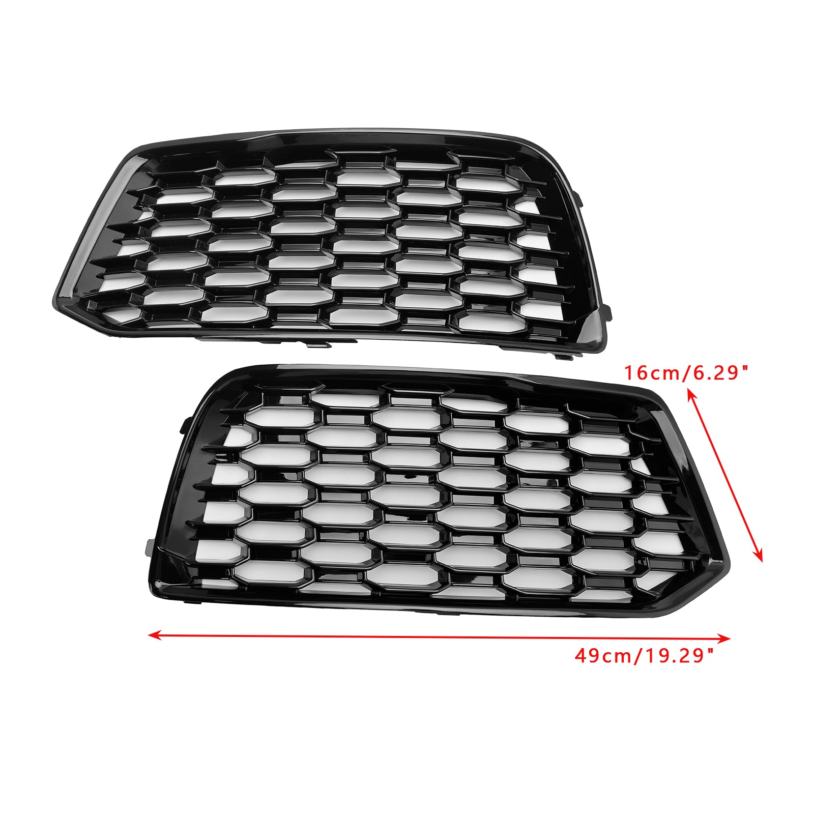 Grille de protection de pare-chocs avant Audi Q5 Standard 2018-2022 2 pièces Grille en nid d'abeille noire