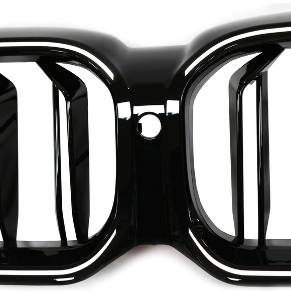 2021-2024 BMW Serie 5 G30 G38 Griglia a doppio rene con griglia per paraurti anteriore sostitutiva Griglia nera lucida con striscia LED