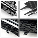 Audi 2012-2015 A6 C7 2PCS Front Fog Light Cover Bezel Black Chrome Grille-6