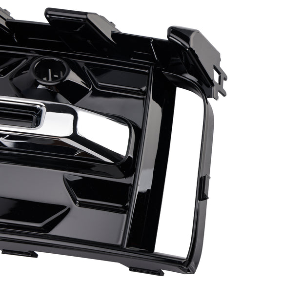 Audi A6 C8 2023-2025 Zwart Chrome Cover Grill 2 STUKS Voorbumper Mistlamp Grille Trim