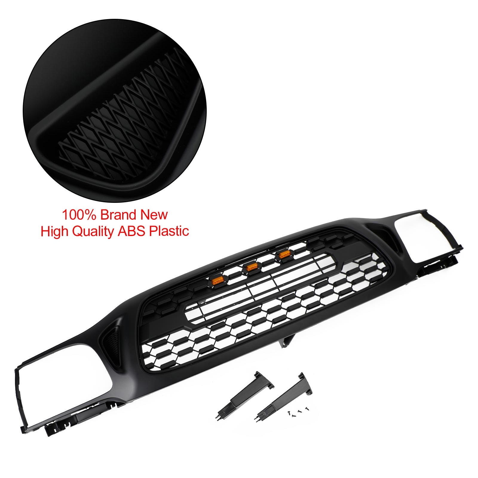 Toyota Tacoma 2001-2004 With LED Light Honeycomb Front Bumper Grill Replacement Black Grille