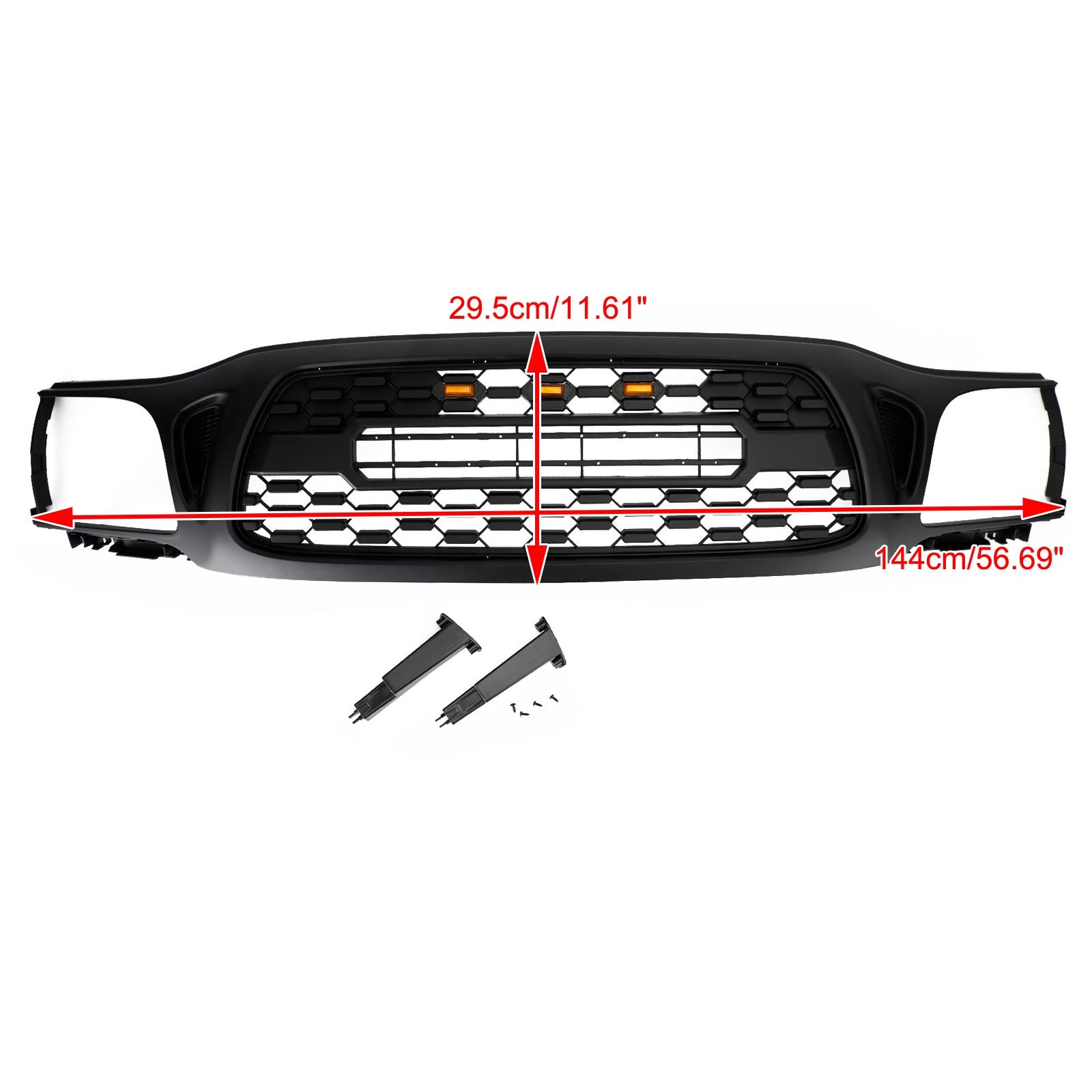 Grille de pare-chocs avant en nid d'abeille avec éclairage LED pour Toyota Tacoma 2001-2004 Grille noire de remplacement - 0