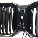 2022-2025 BMW X3 G01 / X4 G02 Double Slat Glossy Black Grill Front Bumper Kidney Replacement Grille With LED Strip Light-7