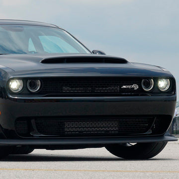 Emblema da grade dianteira SRT Hellcat para carregador Challenger SRT emblema cromado preto/vermelho cromado/vermelho preto - 0