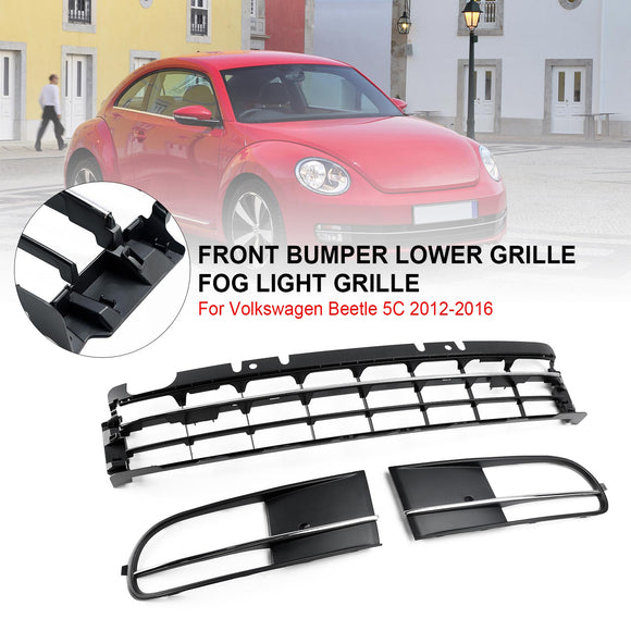 Volkswagen Beetle 5C 2012-2016 Rejilla inferior del parachoques delantero + parrilla de luz antiniebla genérica