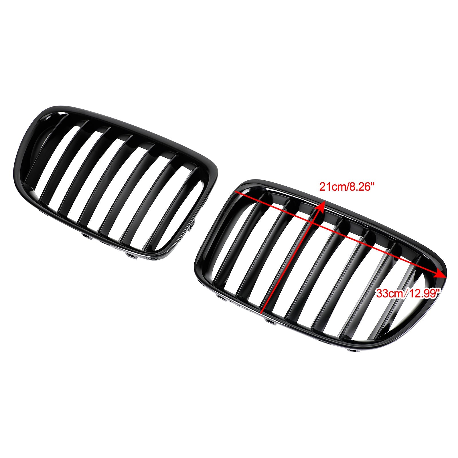 BMW 2009-2014 X1 E84 sDrive20i/xDrive28i/sDrive18d Gloss Black Grille Front Hood Kidney Grill - 0