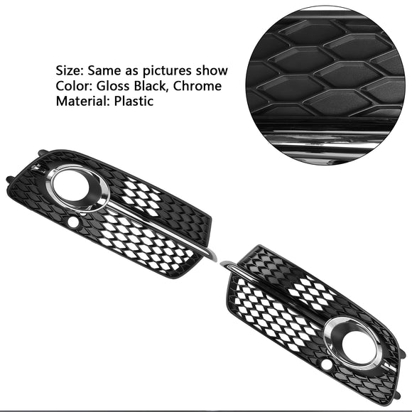 2013-2017 Audi Q5 S-Line SQ5 Grille de phare antibrouillard pour pare-chocs avant Grille chromée noire