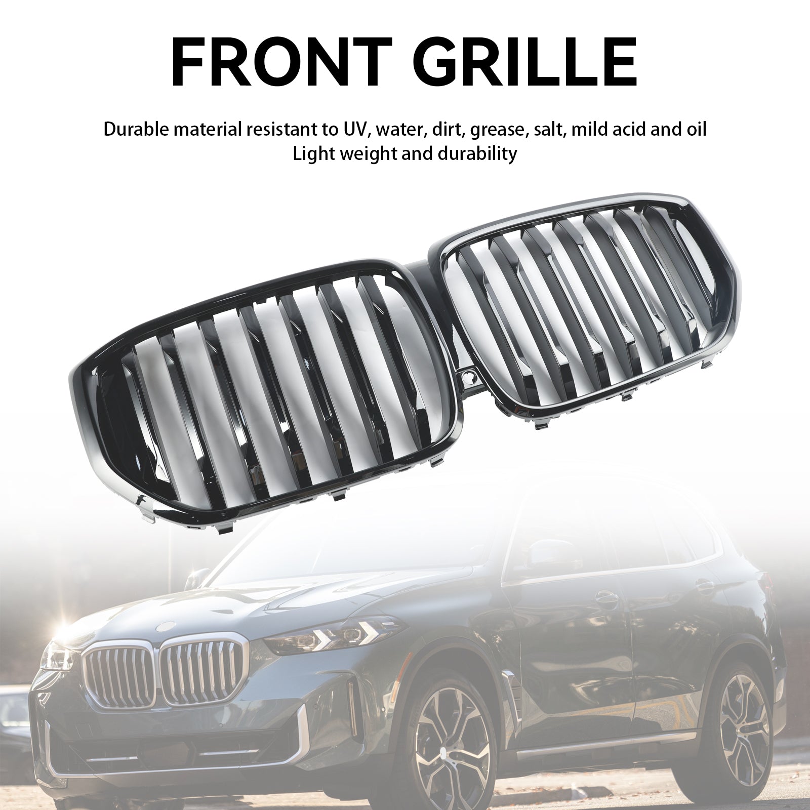 Rejilla de parachoques delantera negra brillante para BMW G05 LCI X5 xDrive40i/xDrive45e/xDrive30d/xDrive50e/M60i 2024