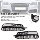 2013-2016 AUDI A3 S-Line 8V Front Lower Bumper Fog Light Cover Grill Honeycomb Black Grill-4