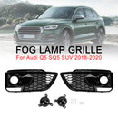 Grille de phare antibrouillard en nid d'abeille pour Audi Q5 Sline/SQ5 FY 2018 – 2021, pare-chocs avant, couvercle inférieur noir avec trou ACC-5