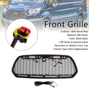 Ford Transit MK8 2015 2016 2017 2018 2019 Mat Zwart Honingraat Stijl Grill Voorbumper Luchtinlaat Radiator Grille W/LED Licht-3